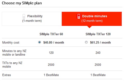 Tarifa SIMple plan de contrato de Vodafone en Nueva Zelanda